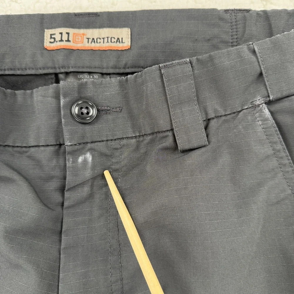 5.11 Tactical Pants Mens 32x30 Gray Nylon Ripstop Hiking Work Hemmed Altered 26